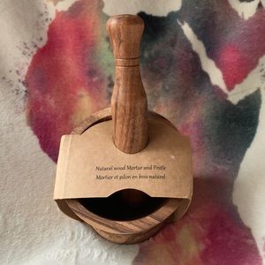 Natural Wood Large Mortar Pestle Handcrafted India